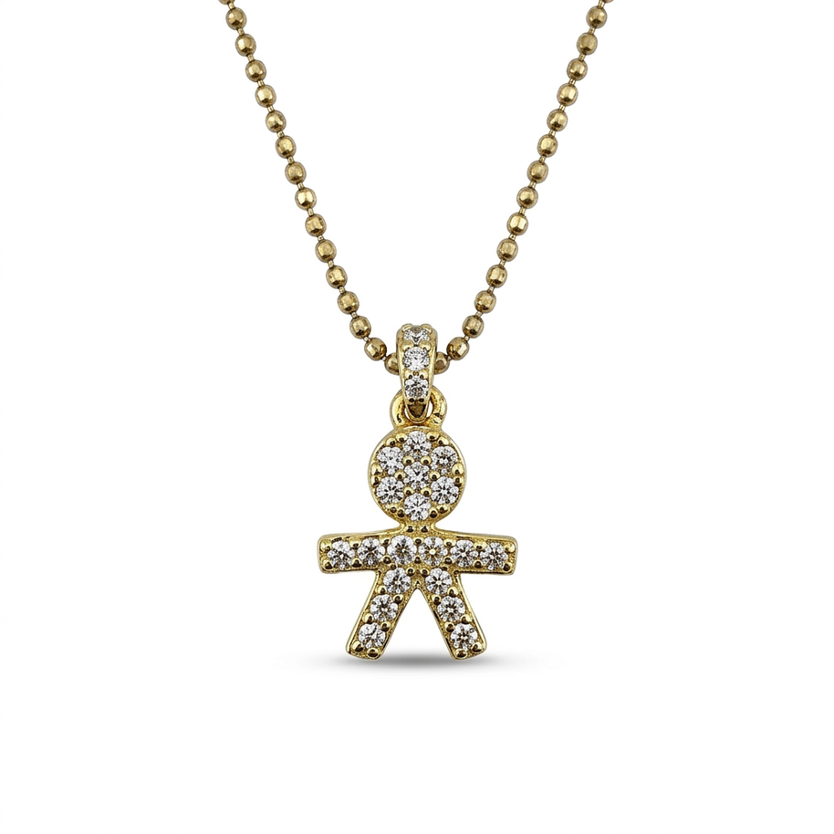 Collana con bimbo zirconato in argento 925%
