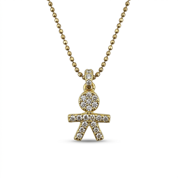 Collana con bimbo zirconato in argento 925%
