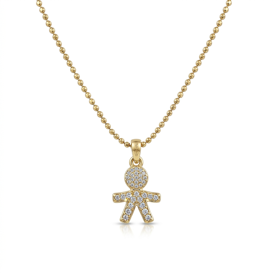 Collana con bimbo zirconato in argento 925%