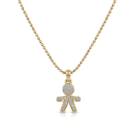 Collana con bimbo zirconato in argento 925%