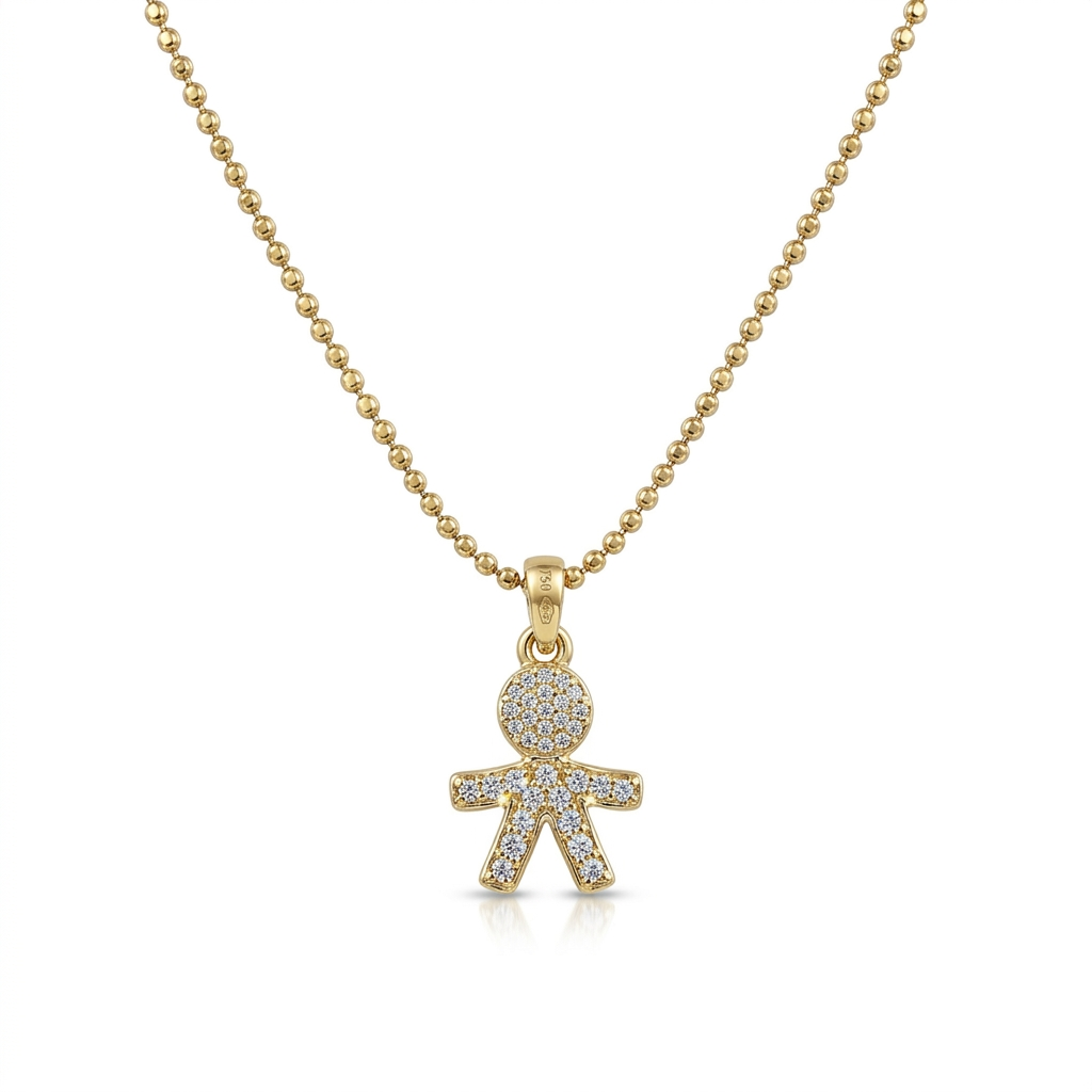 Collana con bimbo zirconato in argento 925%