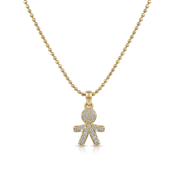 Collana con bimbo zirconato in argento 925%
