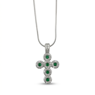 Collana in argento 925% con pendente a forma di croce con zirconi