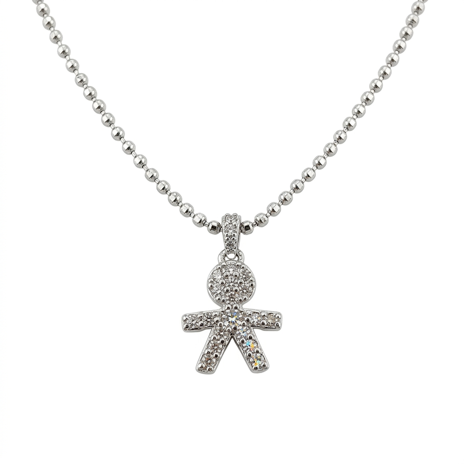 Collana con bimbo zirconato in argento 925%