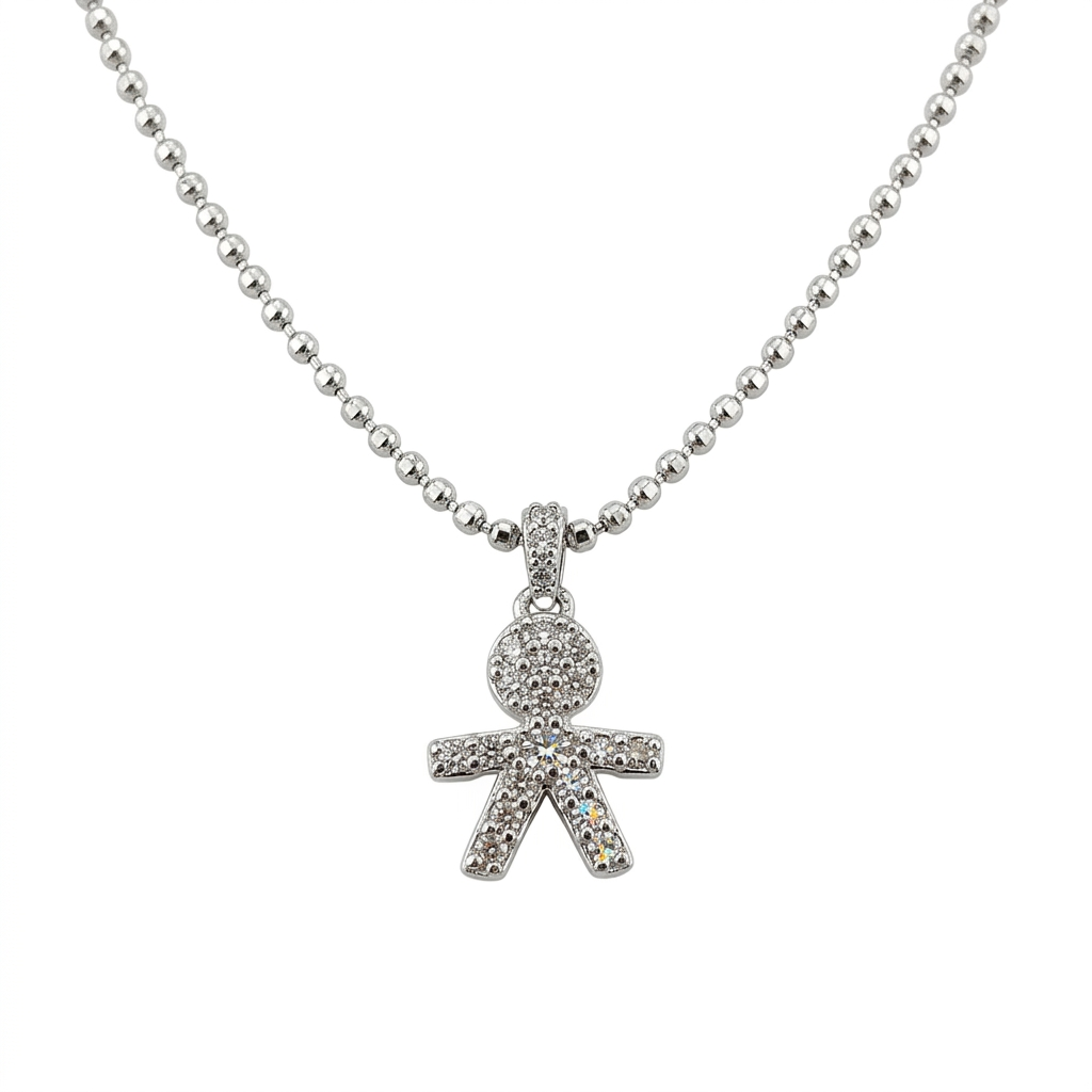 Collana con bimbo zirconato in argento 925%