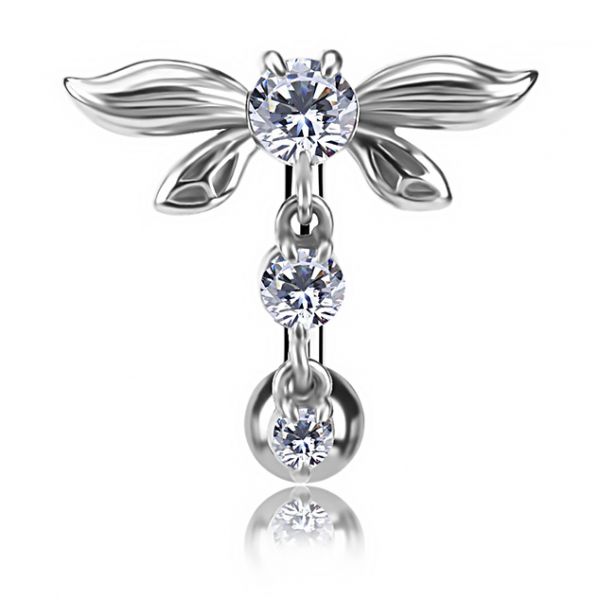 Gioiello per ombelico a forma di libellula