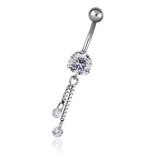 Gioiello per ombelico con due catene veneziane