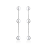 Orecchini pendenti in oro bianco 750% con perle