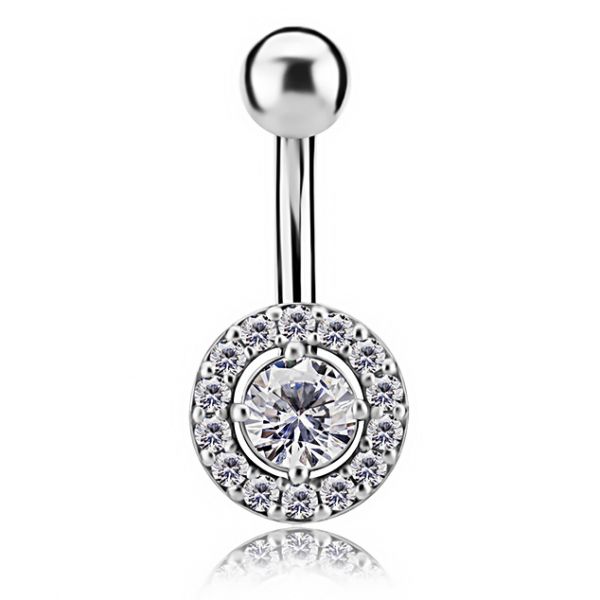 Gioiello per ombelico con zirconi