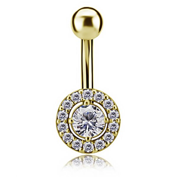 Gioiello per ombelico con zirconi placcato oro