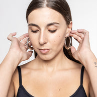 Orecchini cerchio rigato