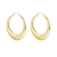 Orecchini cerchio rigato versione pvd oro