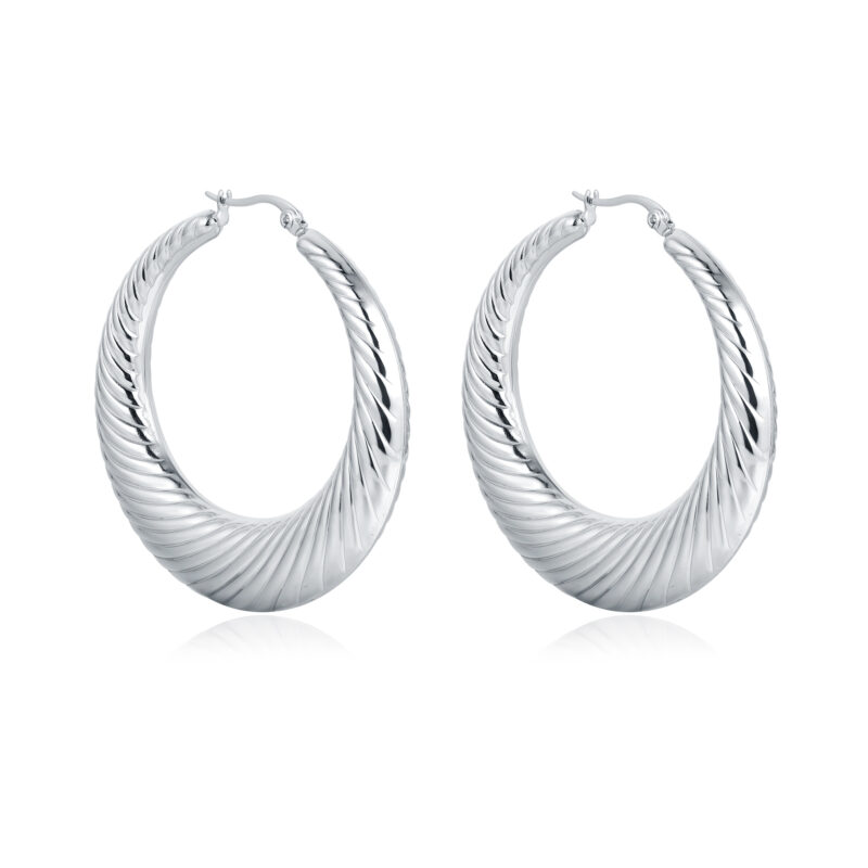 Orecchini cerchio rigato