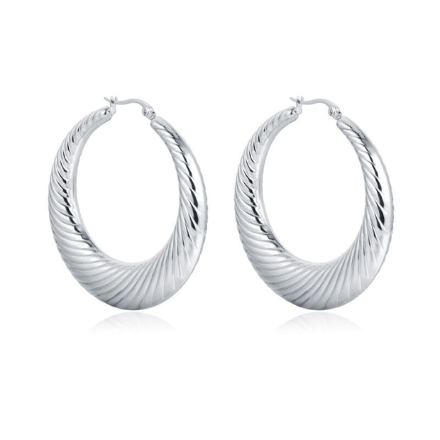 Orecchini cerchio rigato