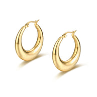 Orecchini Cerchio Bombato in acciaio pvd Oro