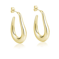 Orecchini ondulati in acciaio pvd oro