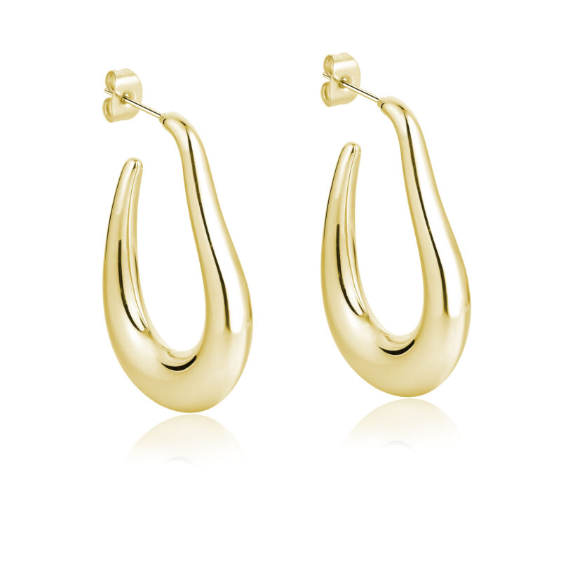 Orecchini ondulati in acciaio pvd oro