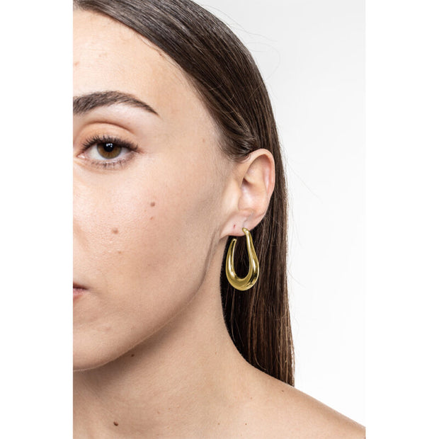 Orecchini ondulati in acciaio pvd oro