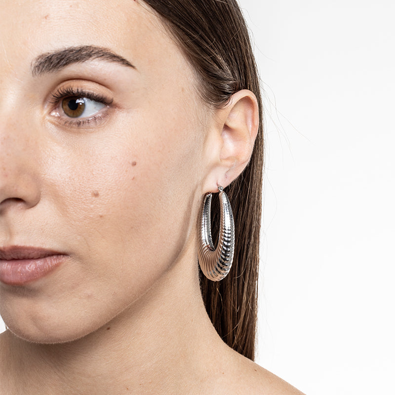 Orecchini ovale rigato