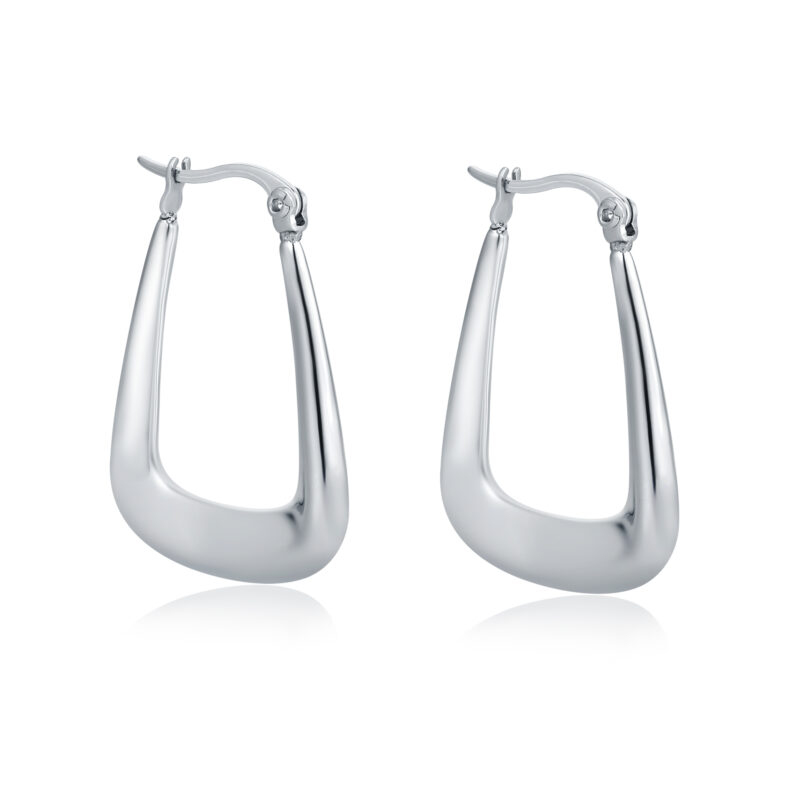 Orecchini in acciaio quadrato sottile