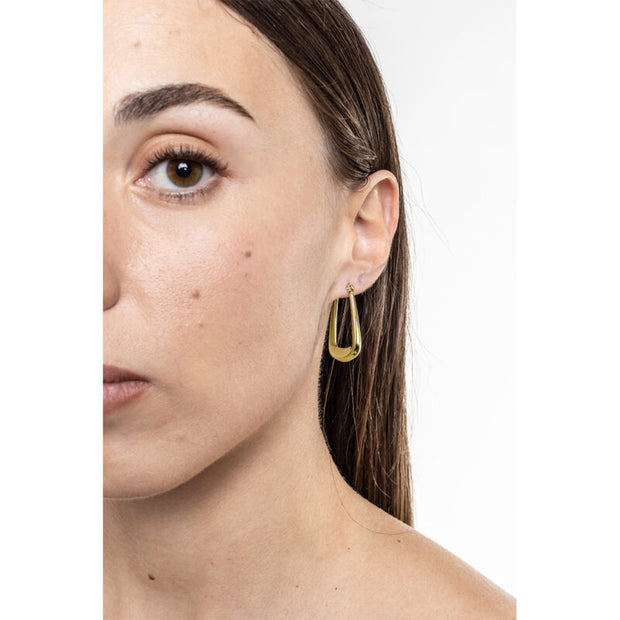 Orecchini quadrato sottile in acciaio pvd oro