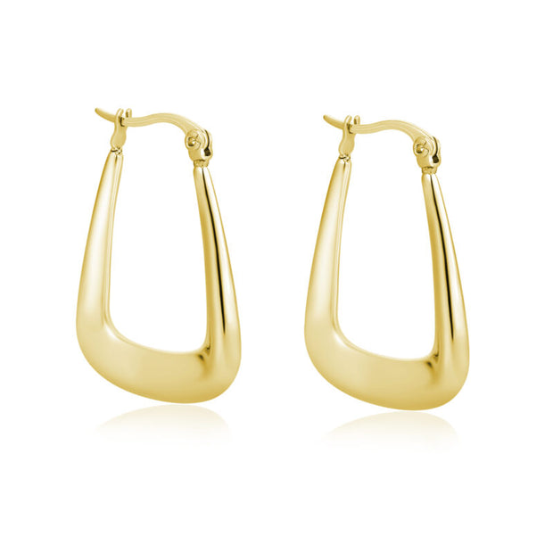 Orecchini quadrato sottile in acciaio pvd oro