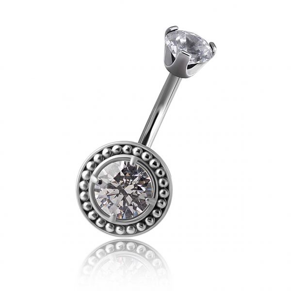 Piercing per ombelico con cristallo da 120 sfaccettature
