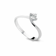 Anello solitario valentine in oro bianco 18kt e diamante