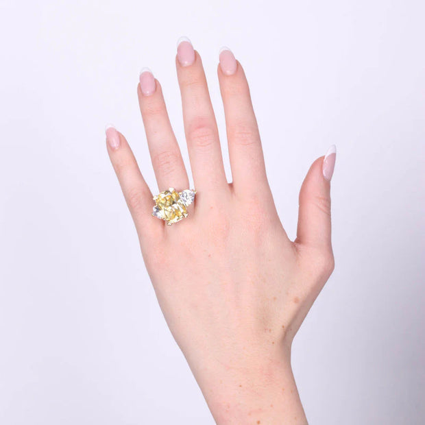 Anello in Argento 925 con zircone giallo