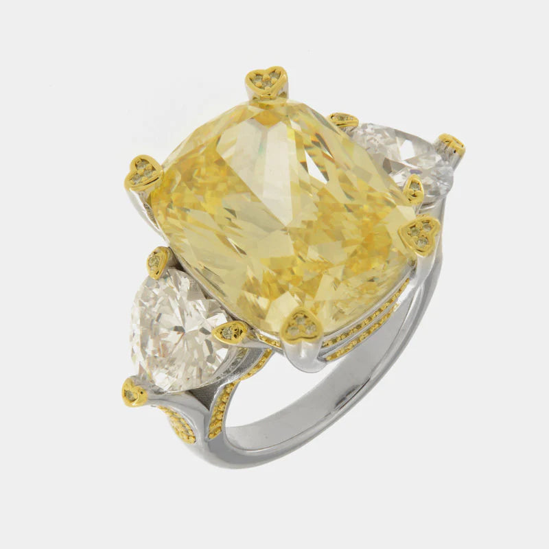 Anello in Argento 925 con zircone giallo
