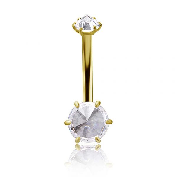 Gioiello per ombelico in acciaio Placcato Oro 24k - PVD