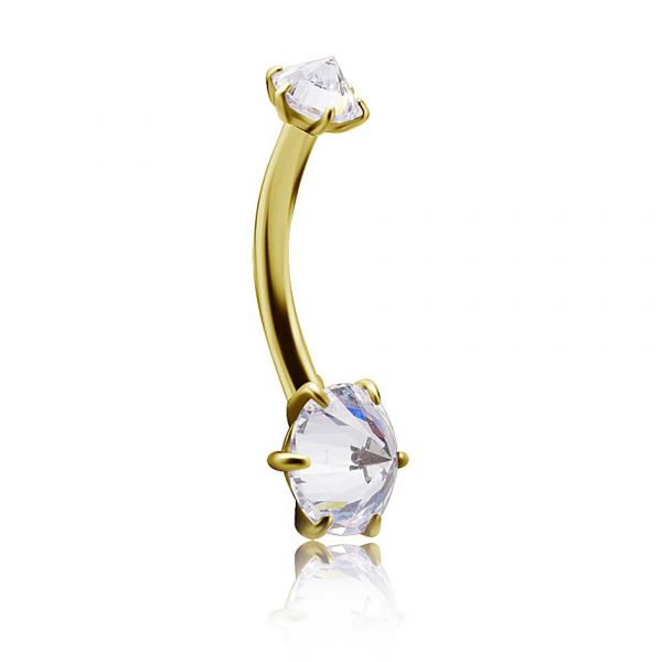 Gioiello per ombelico in acciaio Placcato Oro 24k - PVD