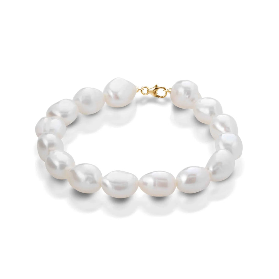 Bracciale con perle coltivate d'acqua dolce forma Barocca e chiusura in oro 18kt
