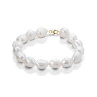 Bracciale con perle coltivate d'acqua dolce forma Barocca e chiusura in oro 18kt