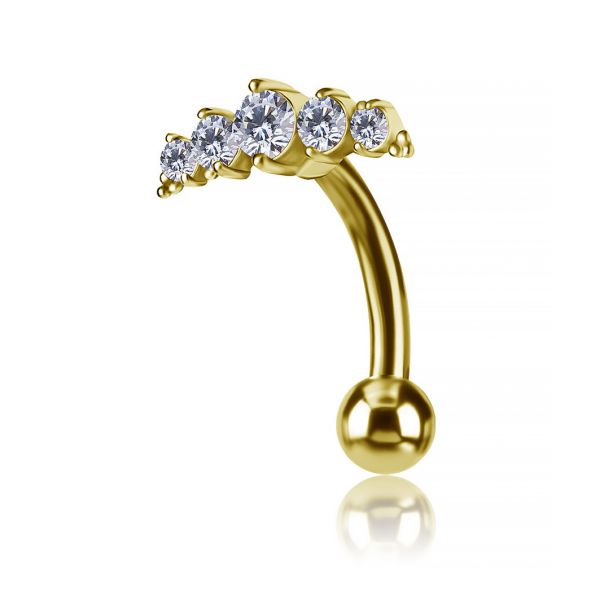 Gioiello reverse con cristalli placcato oro 24 kt