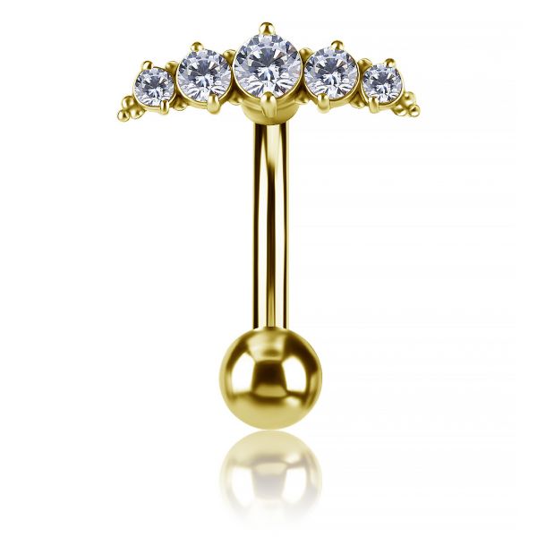 Gioiello reverse con cristalli placcato oro 24 kt