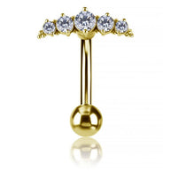 Gioiello reverse con cristalli placcato oro 24 kt