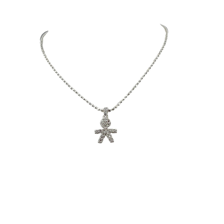 Collana con bimbo zirconato in argento placcato oro