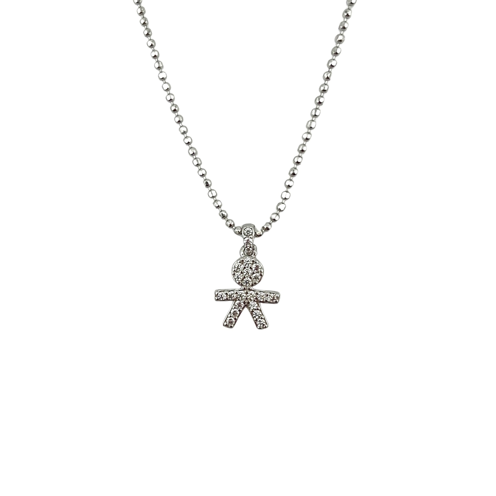 Collana con bimbo zirconato in argento placcato oro