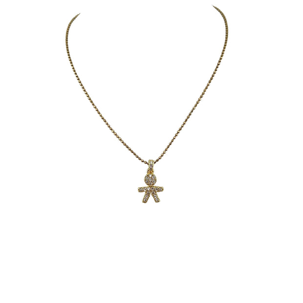 Collana con bimbo zirconato in argento placcato oro