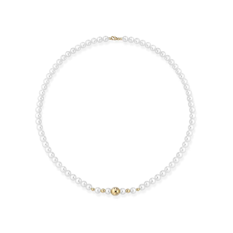 Collana con perle coltivate d'acqua dolce con elementi e chiusura in oro 18kt