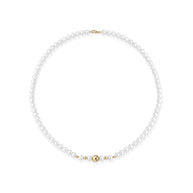 Collana con perle coltivate d'acqua dolce con elementi e chiusura in oro 18kt