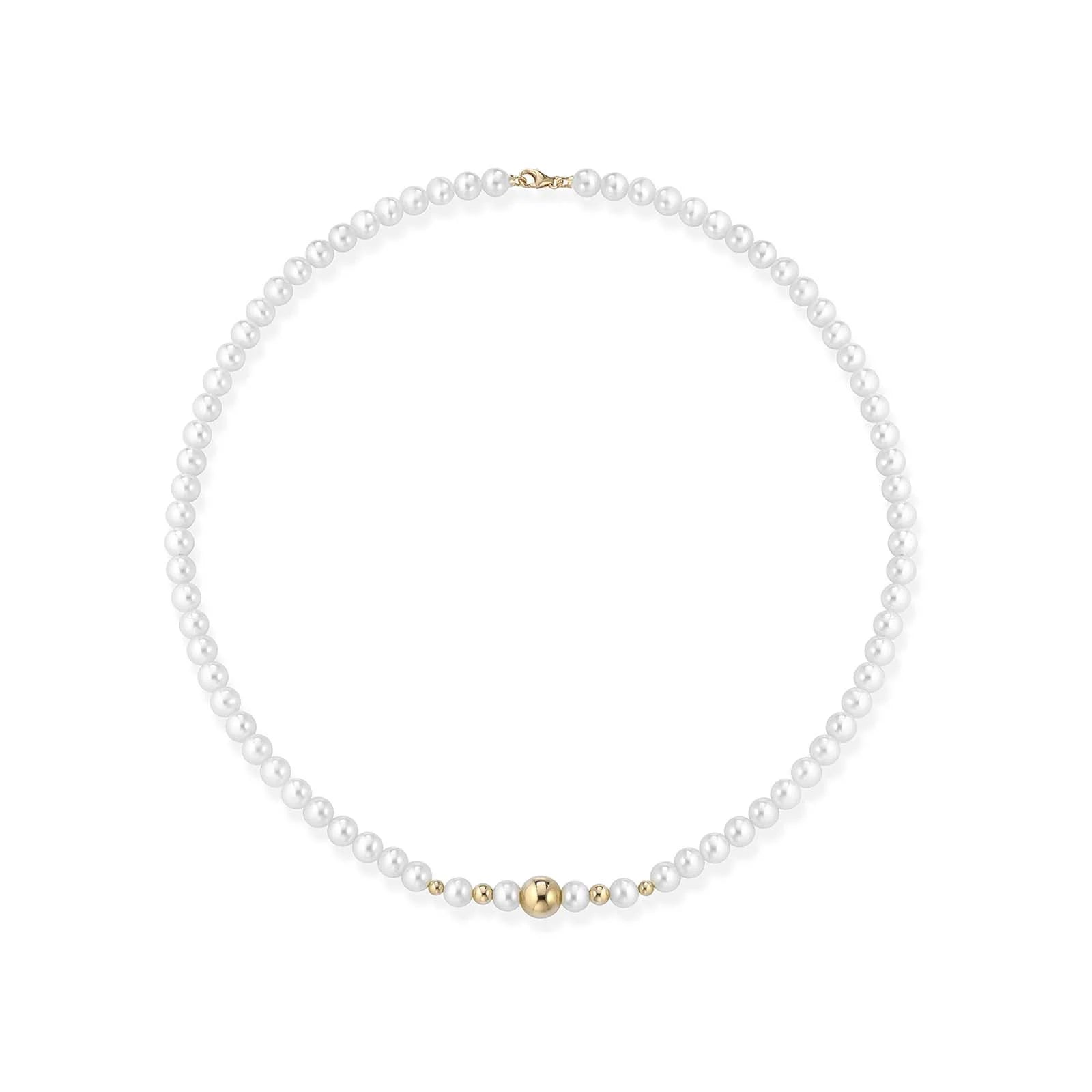 Collana con perle coltivate d'acqua dolce con elementi e chiusura in oro 18kt