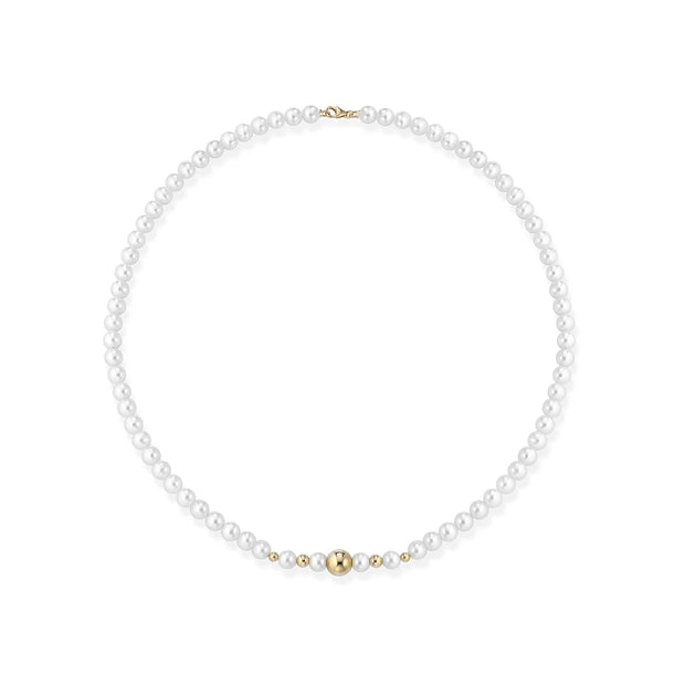 Collana con perle coltivate d'acqua dolce con elementi e chiusura in oro 18kt