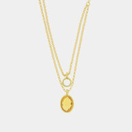 Collana in Argento 925% doppio con zircone pendente