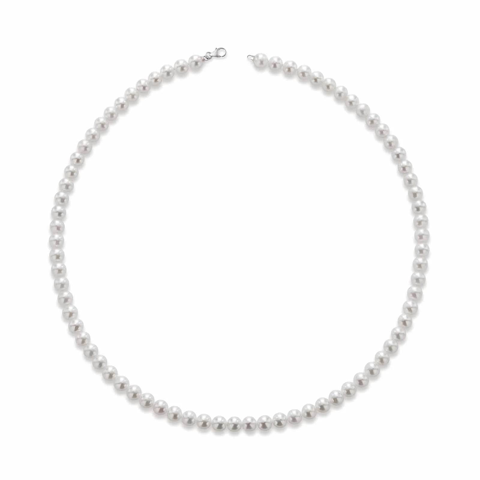 Collana di perle 4,5/5 con chiusura in oro bianco 750%