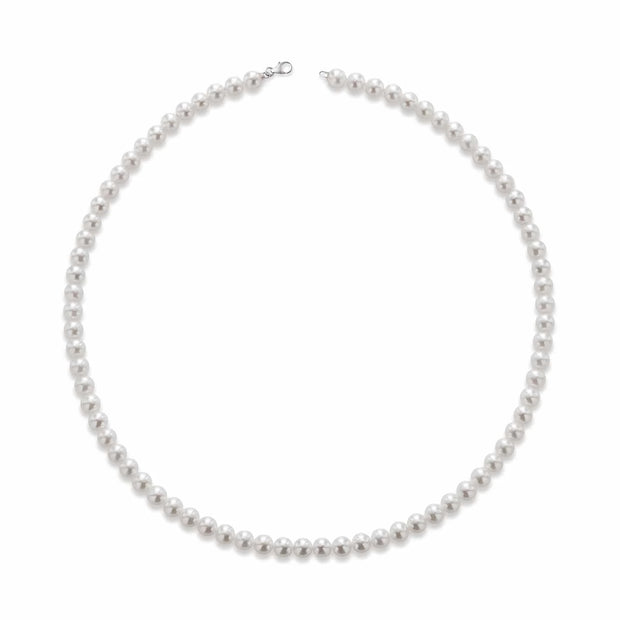 Collana di perle 5,5/6 con chiusura in oro bianco 750%