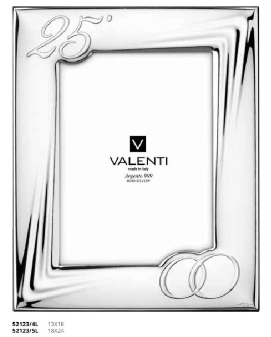 Cornice in argento anniversario 25°