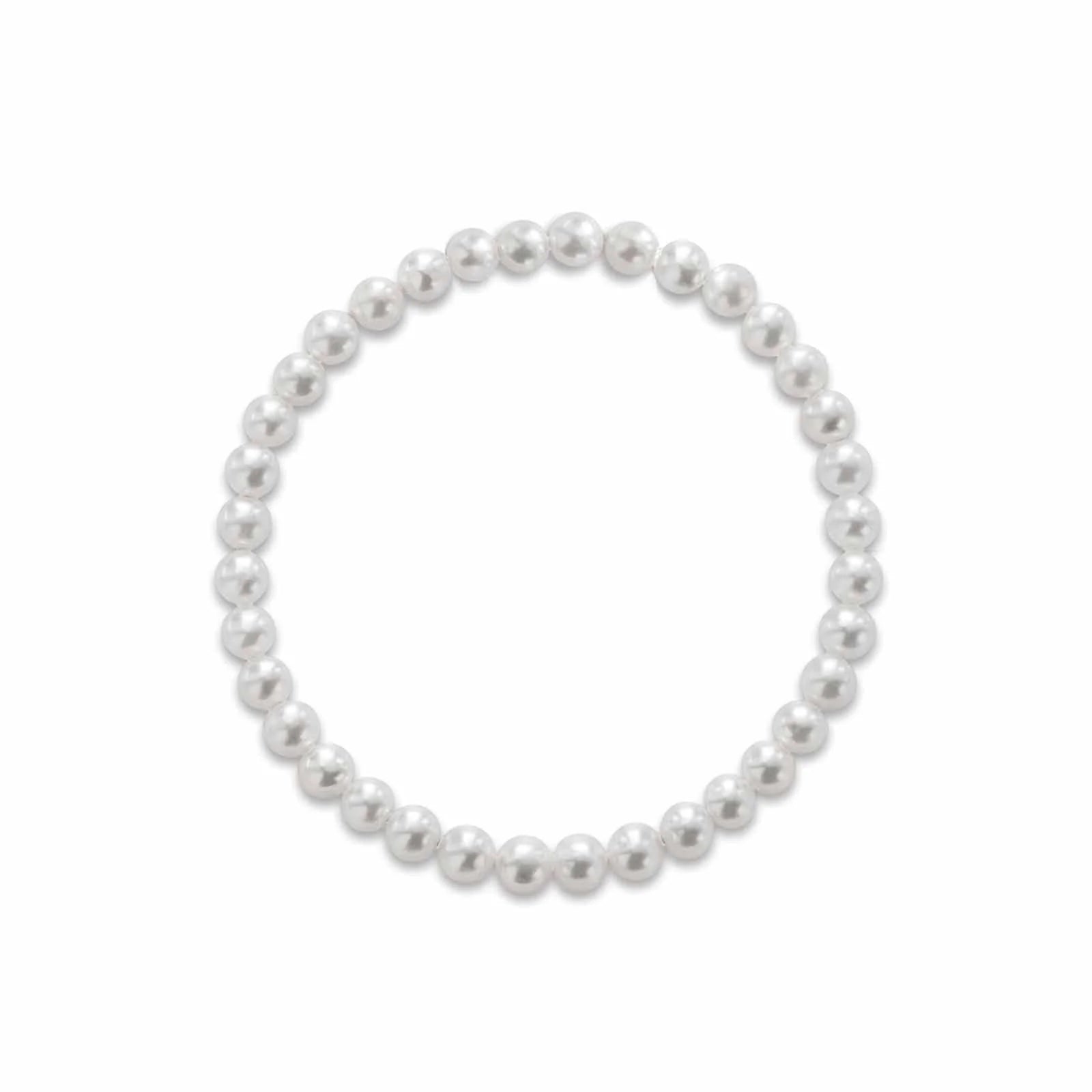 Bracciale elastico in perle coltivate d'acqua dolce 5/5,5 mm