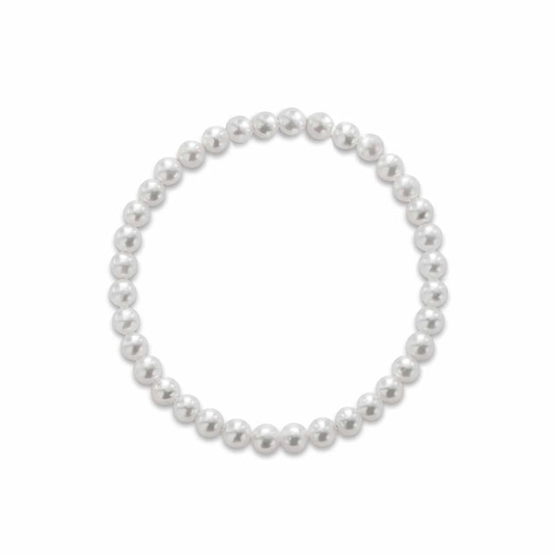 Bracciale elastico in perle coltivate d'acqua dolce 5/5,5 mm